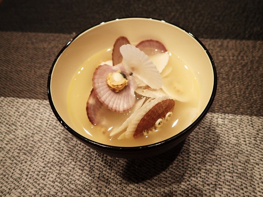 ホタテ稚貝のバタースープの画像