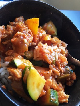 超簡単☆ひき肉と野菜のサルサソース炒め