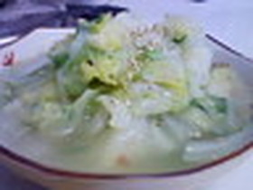 キャベツのネギ塩スープ
