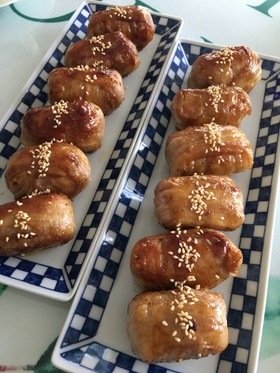 ジンギスカンのタレで♡肉巻きおにぎり