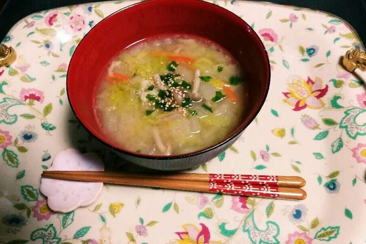 松山あげと冬野菜 白菜 の味噌汁 レシピ 作り方 By フラダンス17 クックパッド 簡単おいしいみんなのレシピが352万品