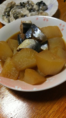 さば水煮缶と大根のオイスターソース煮