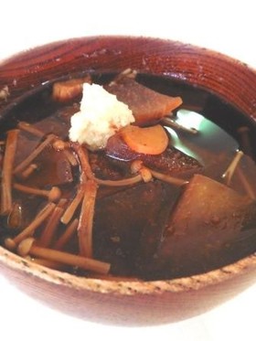 大根とエノキの味噌汁