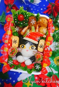 ハチワレ猫★クリスマス弁当♡キャラ弁