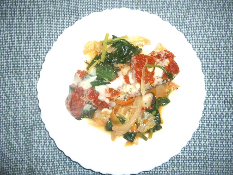蒸し鱈と野菜のあらごしトマトソースの画像