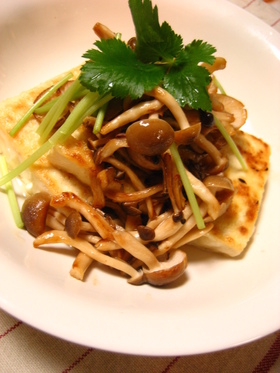 豆腐ステーキきのこバターポン酢