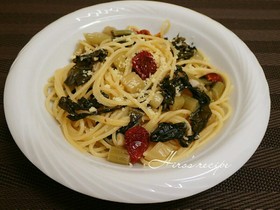 簡単☆野沢菜漬けのアンチョビパスタ