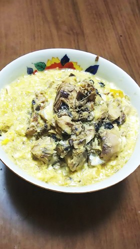サバの水煮缶の卵とじ丼♪