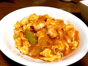 ピリ辛エビチリ玉〜節約エビレシピ〜