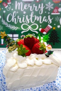 クリスマス！薄焼スポンジ☆デコケーキ