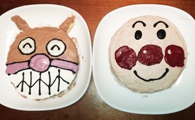 アンパンマンバイキンマンのケーキ