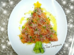 Xmasツリー仕立て♪簡単カルパッチョ