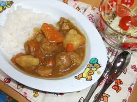 キャベツでヘルシーカレーライス