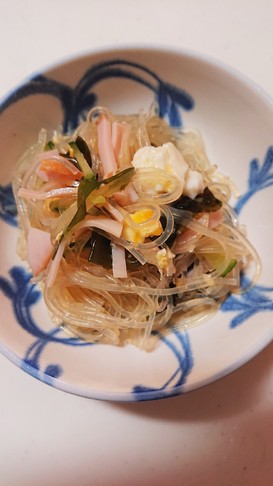 火を使わずに春雨サラダ