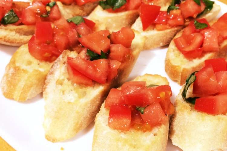 切って混ぜて焼くだけ ブルスケッタ レシピ 作り方 By ぺけにゃんこ クックパッド