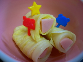 春色♪キャベツのソーセージ巻き♪