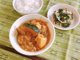 かぼちゃのそぼろ煮(天理市給食)
