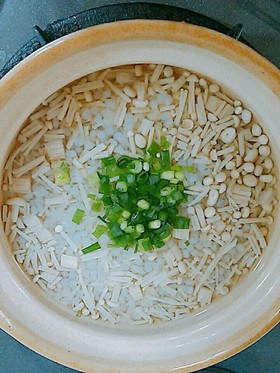 粒こんにゃくとエノキのダイエット雑炊♪