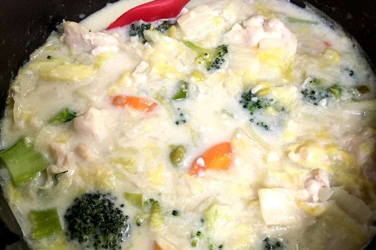 ルーなしでシチュースープ 白菜ねぎ冬野菜 レシピ 作り方 By とりむねマニア クックパッド