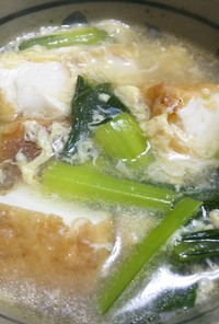 小松菜と厚揚げの中華スープ
