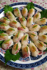 鯛　おろしポン酢握り寿司