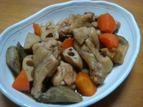 手羽と根菜のコク甘♡こってり煮