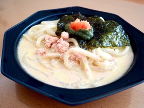 超簡単!ボウル1つで明太クリームうどん♪