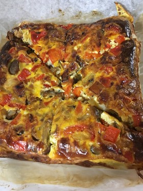 紫芋とキノコのおかず味噌キッシュ
