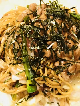 キャベツ&ベーコン●納豆ソース焼きそば