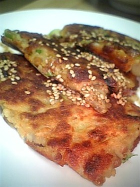 納豆とじゃがいものチヂミ風