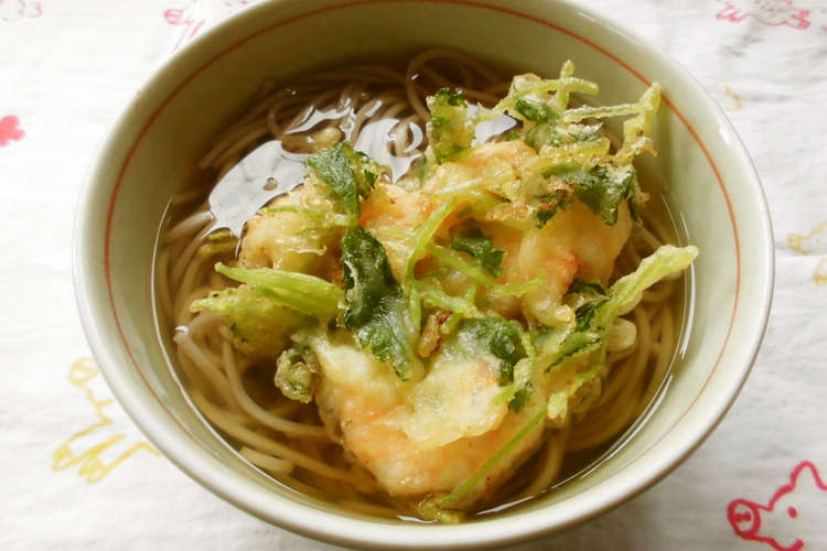 年越しそば 海老とみつばのかき揚げそば レシピ 作り方 By 花時計咲いた クックパッド