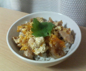 揚げ玉入り親子丼♬