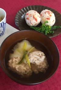たたきごぼうリメイク★鶏団子の雑煮