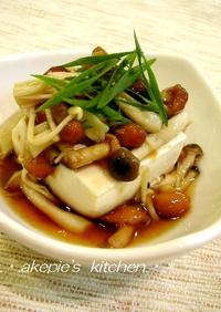レンジ＆麺つゆで簡単♬きのこたっぷり豆腐