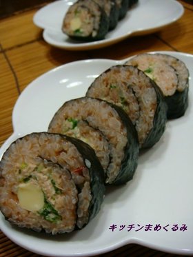 ケチャップdeツナと水菜の洋風太巻き