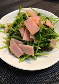 簡単豆苗とハムのおひたし