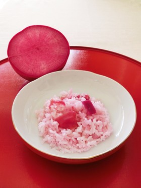 赤大根ごはんお赤飯*紅くるり