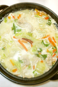 豆乳味噌鍋♪簡単な豚肉と白菜の豆乳鍋