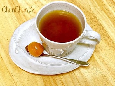簡単☆ポカポカ温まる♬生姜入り金柑紅茶の写真