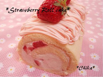 いちごのロールケーキ～モンブラン風～の写真