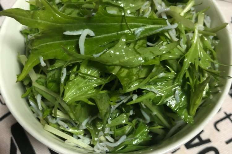 スピードメニュー水菜としらすのサラダ レシピ 作り方 By Beast06 クックパッド 簡単おいしいみんなのレシピが364万品