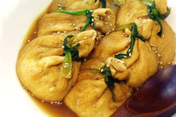 かんぴょう 竹串なしで 餅入り巾着の煮物 レシピ 作り方 By モモのごはん クックパッド