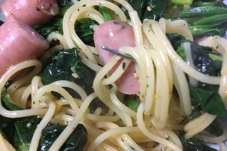 超簡単 ソーセージほうれん草パスタ レシピ 作り方 By Teru0358 クックパッド 簡単おいしいみんなのレシピが349万品