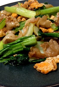 小松菜と卵の豚肉炒め (糖質オフ)
