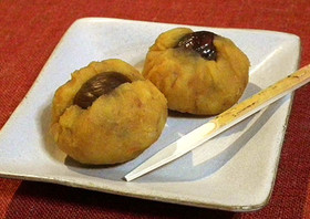 上品な味!干し柿とさつまいもの茶巾
