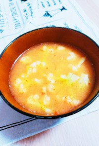 レンジで☆カリフラワーのピリ辛スープ
