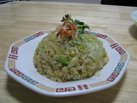 レタスチャーハン(鶏肉と青梗菜)