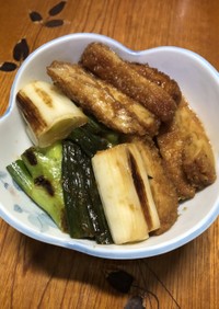 ねぎと野菜フライの煮物