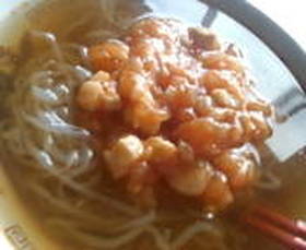 白滝で低カロリーエビチリラーメン