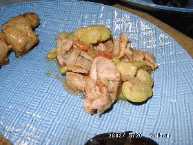 ♥ ビタミンいっぱい!トマトとそら豆の豚肉炒め